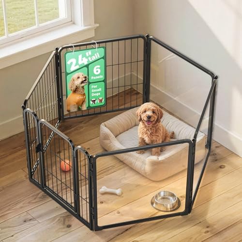 FXW AuraSpace Pro Acrylic & Wire Mesh Indoor Dog Playpen, 6 Panels