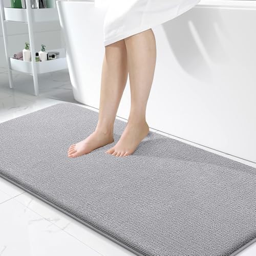 OLANLY Memory Foam Bathroom Runner Rug 47x24, Absorbent Long Bath Mat