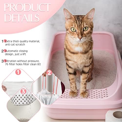 56 Count Sifting Cat Litter Bags Jumbo Thick Cat Litter Box Liners