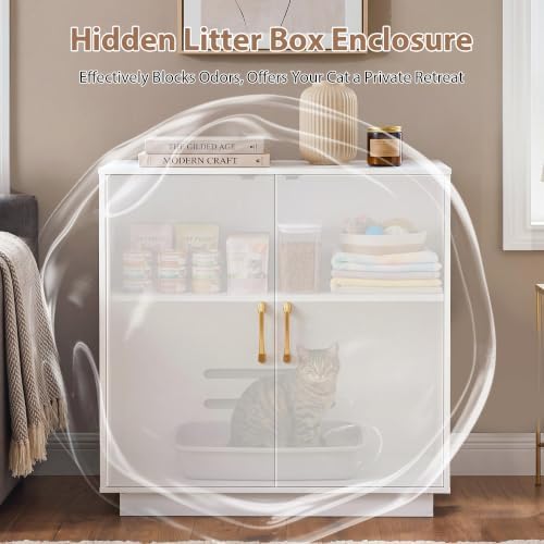 Gitelsnour 30.9'' Litter Box Enclosure Furniture- Hidden Storage
