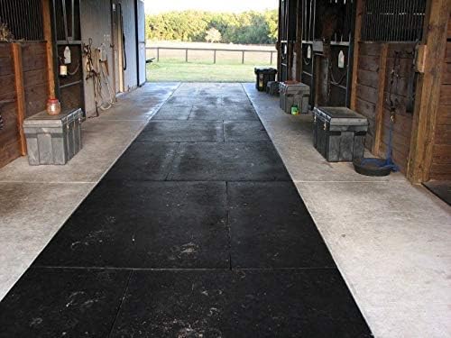 American Heavy Duty Rubber Stall Mats - Stable/Horse Thick, Durable Black 4 Center Tiles 3/8" Thick Expansion Set