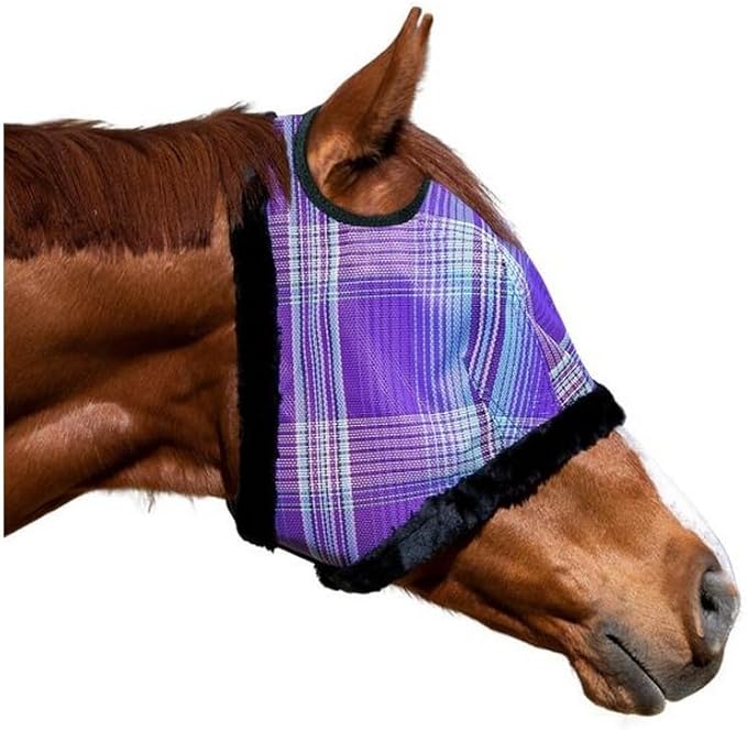 Kensington UV Fly Mask with Fleece Trim - Protective Mask with Dual Ear Opening Size: XXL Color: 2017-Lavender Mint