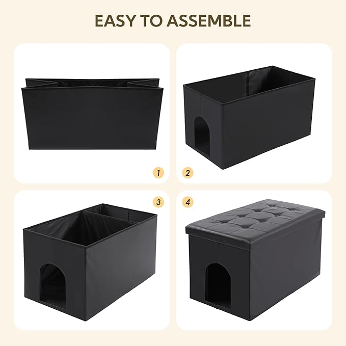 MEEXPAWS Cat Litter Box Enclosure Furniture Hidden, Cat Washroom Bench Storage Cabinet | Extra Large 35.4'' x 19.7'' x 19.7''| Dog Proof | Waterproof Inside/Easy Clean | Easy Assembly | Odor Control