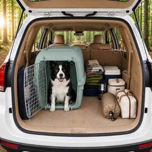 SportPet 36” Large Front Load Hard Sided Pet Carrier Kennel – Secure Portable