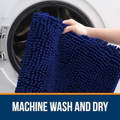 OLANLY Large Bathroom Rugs 40x32, Extra Soft Absorbent Chenille Bath Rugs