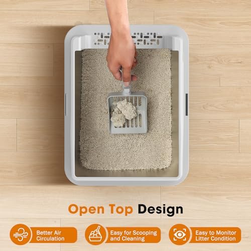 2PACK Stainless Steel Litter Box, Extra Large Litter Boxes