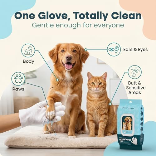 Uproot Clean Pet Grooming Gloves: Deodorizing & Grooming, 3-Month Supply