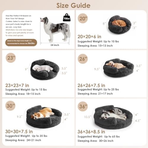 EHEYCIGA 30" Calming Donut Dog Bed