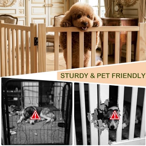 Wooden Freestanding Dog Gate Indoor