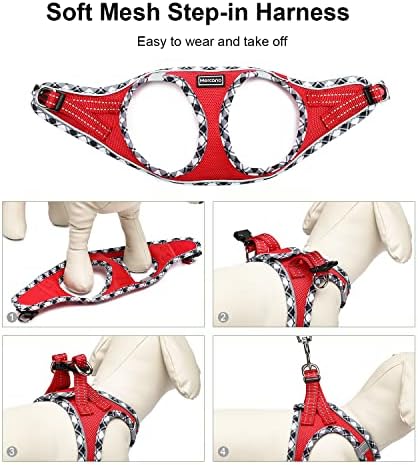 Mercano Soft Mesh Dog Harness and Leash Set, Step-in Reflective Breathable