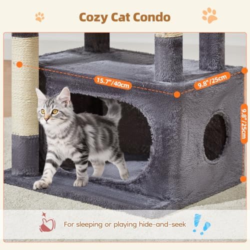 Taoqimiao Cat Tree, 38.5In Cat Tower