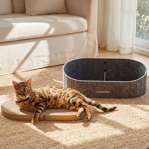 FUKUMARU Cat Scratcher, 24 Inch Sofa Shape Cat Scratching Bed Couch Indoor