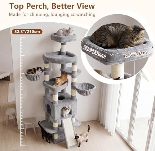 Heybly Cat Tree, 82.7″ Extra Tall Cat Tower