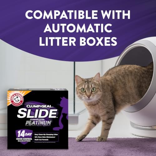 ARM & HAMMER Slide Platinum Easy Clean-Up Clumping Cat Litter, 34 lbs