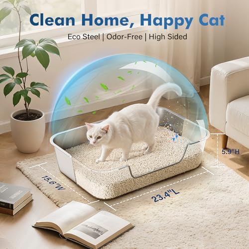 Qiuma Stainless Steel Cat Litter Box