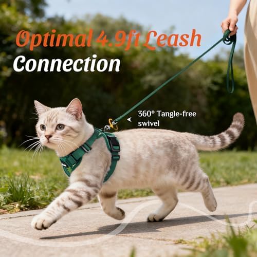 Dooradar Cat Harness and Leash Set, Adjustable and Escape Proof