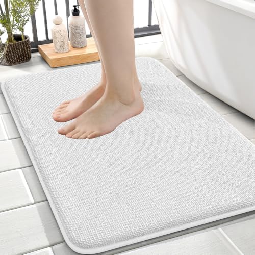 OLANLY Memory Foam Small Bathroom Rugs 24x16, Absorbent Bath Mat