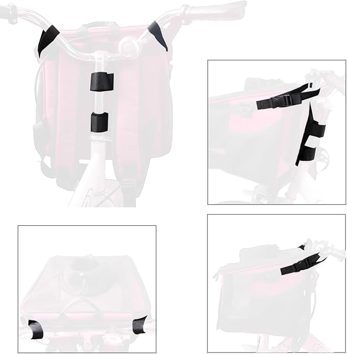 Pet Carrier Bicycle Basket Bag Pet Carrier/Booster Backpack for Dogs and Cats with Big Side Pockets,Comfy & Padded Shoulder Strap,Travel with Your Pet Safety（Pink Carnation）