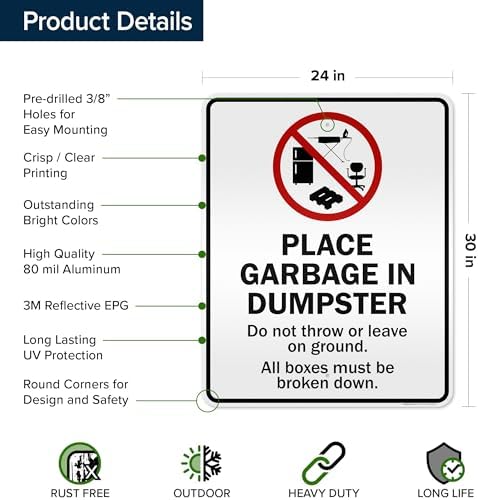 Place Garbage Inside Dumpster Do Not Throw Or Leave On Ground All Boxes