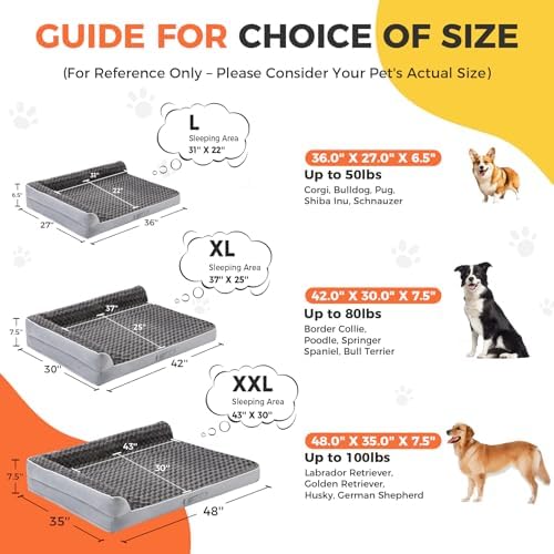 XXL Orthopedic Dog Bed, Extra Large Dogs