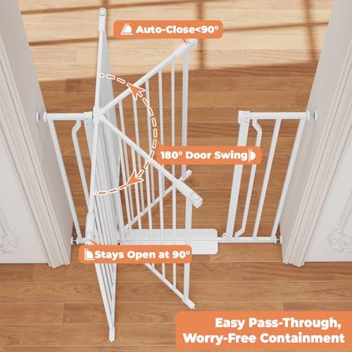 40" Extra Tall Baby Gate No Drilling, Auto Close Dog Gate