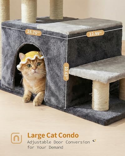 Aechonow 4-Tier Cat Stairs for High Bed