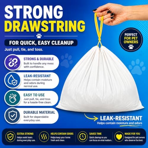 Cat Litter Box Liners Drawstring XL 39" x 17" Super Jumbo Scratch Resistant