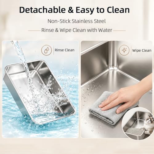 XL Stainless Steel Cat Litter Box