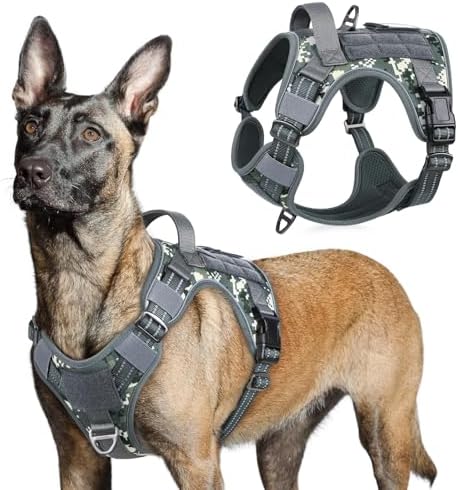 rabbitgoo Tactical Dog Harness for Large, No Pull Military Service Vest