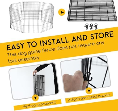 FDW Dog Pen Playpen Puppy Pet Playpen 8 Panel Indoor Outdoor Metal Portable