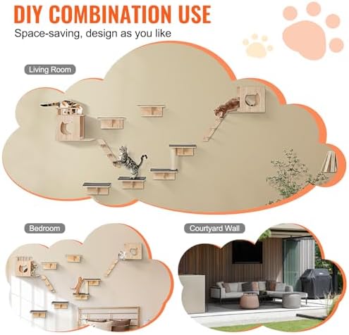 VEVOR Wall Mounted Cat Shelves, Cat Wall Shelves and Perches