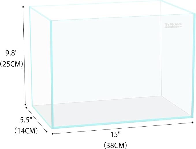 3.5 Gallon Rimless Aquarium, Ultra Clear Low Iron Nano Fish Tank for Betta Shrimp, L15×W5.5×H9.8 Glass Thickness 5mm with EVA Foam Leveling Mat