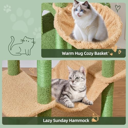 Taoqimiao Heavy-Duty Cat Tree, 71 in Cat Tower