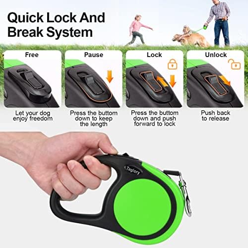 Taglory Retractable Dog Leash, One-Handed Brake