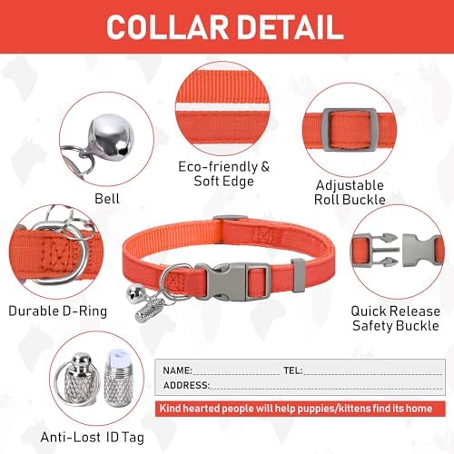 GAMUDA Small Pet Harness Collar and Leash Set, Step in No Chock No Pull Linen