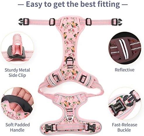 HEELE Dog Harness, No Pull Adjustable Padded Reflective Harness