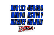 Load image into Gallery viewer, Hardline Boat Lettering Registration Kit 3 in. - 320 Blue/Black