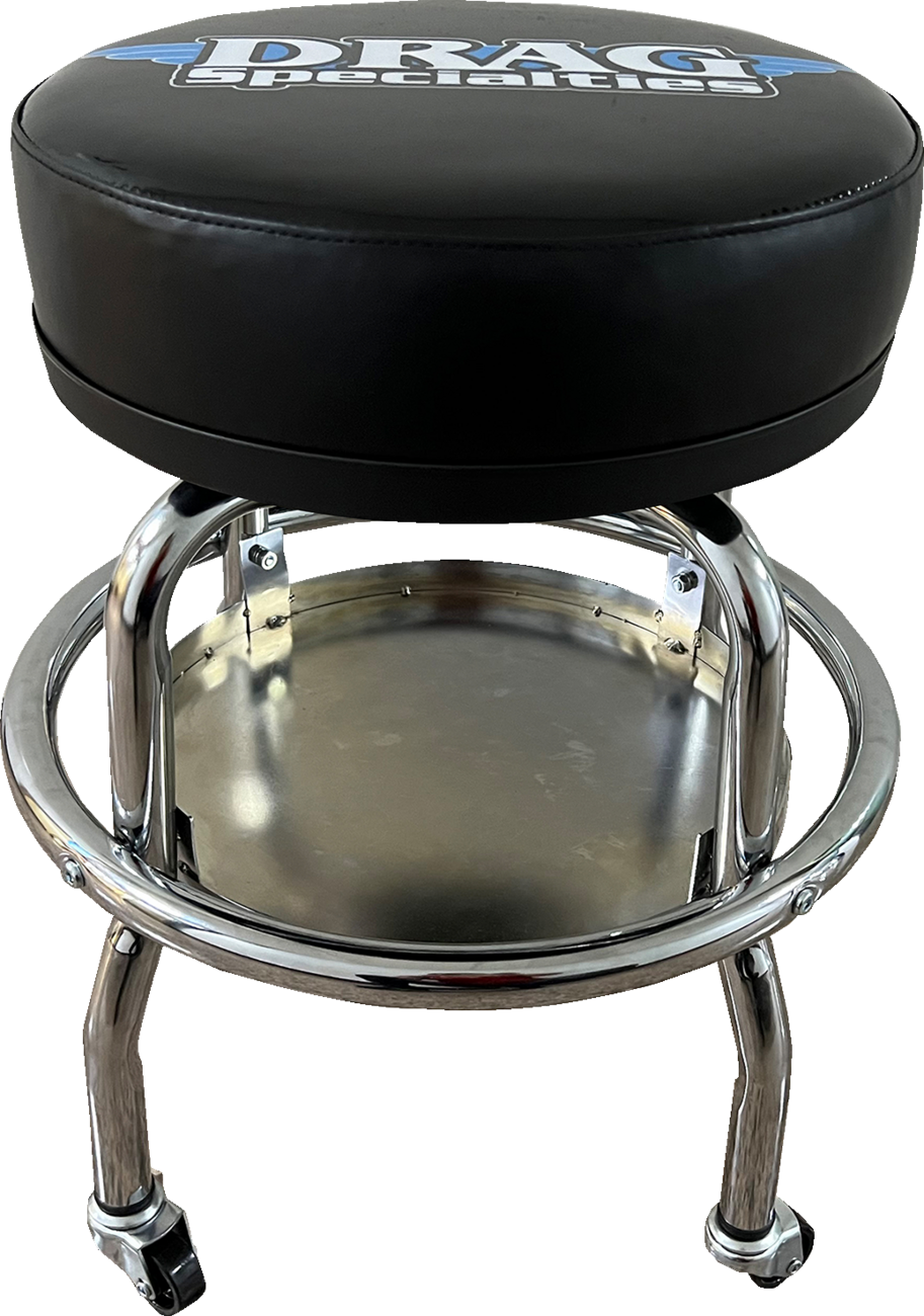 DRAG SPECIALTIES Mechanic Bar Stool X80-6030D with Chrome Finish, 22-Inch Height