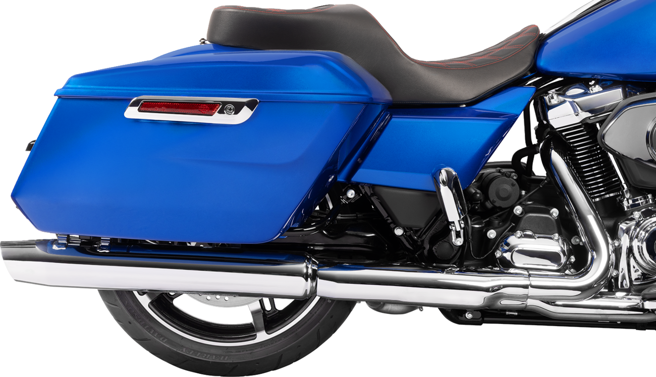 DRAG SPECIALTIES SEATS, DRAG SPECIALTIES SEATS Freedom Seat for FLT/FLH 2023-2025 - Black Vinyl with Red Double Diamond Stitch, Part #4711D