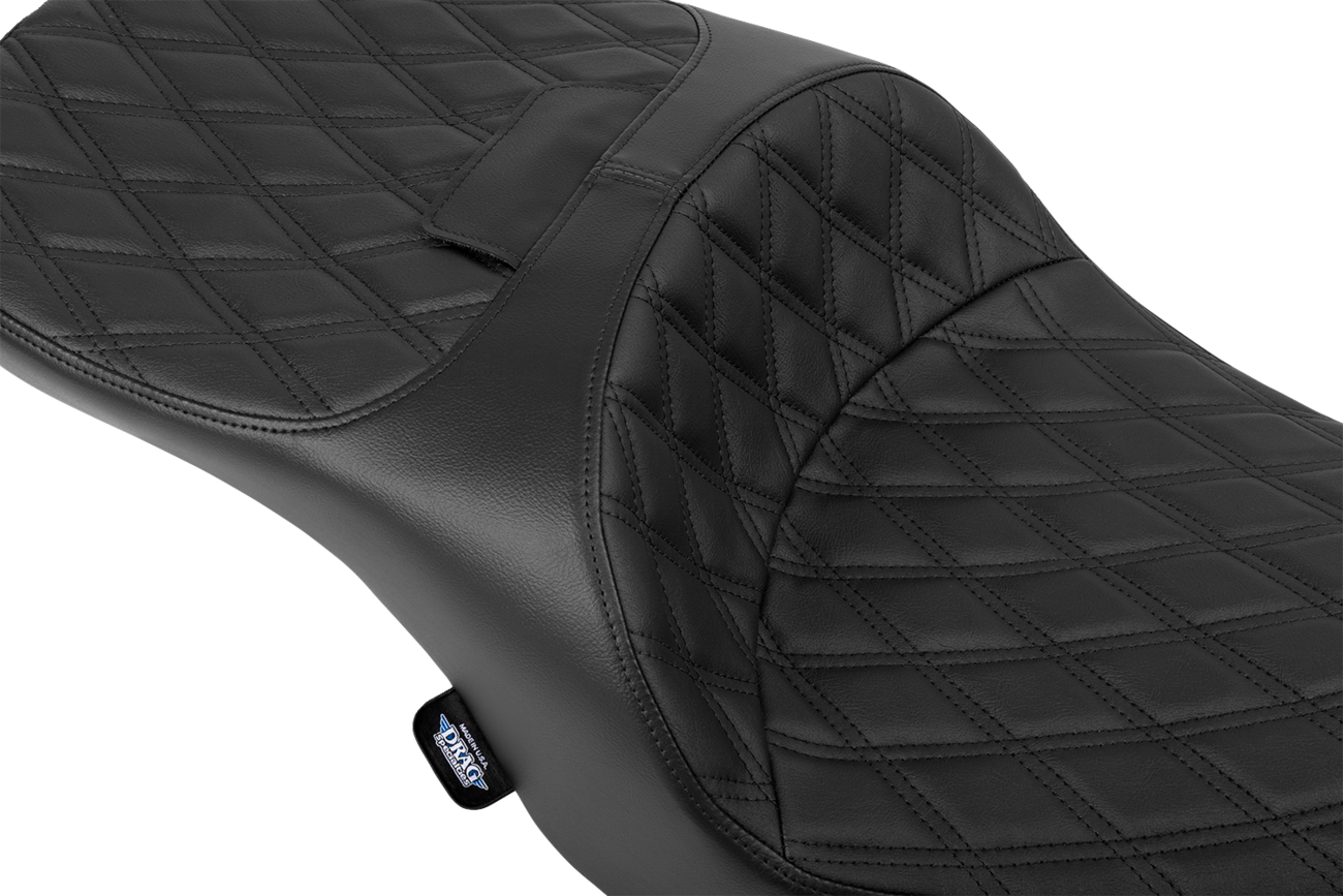 DRAG SPECIALTIES SEATS, Drag Specialties Seats Freedom Seat for Harley FLT/FLH 2023-2025, Black Vinyl with Double Diamond Stitch - Part #4711B