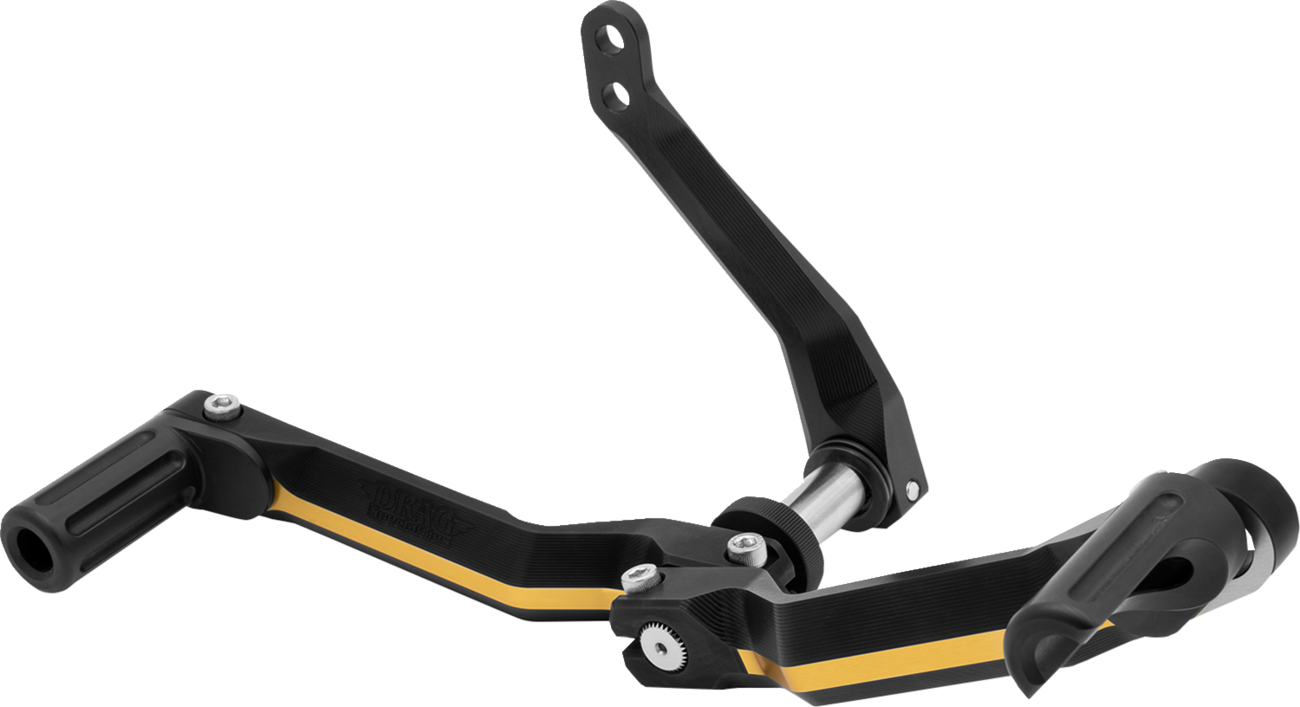 DRAG SPECIALTIES, DRAG SPECIALTIES Heel/Toe Shifter RCT-B007 - Adjustable Black and Gold Motorcycle Foot Controls