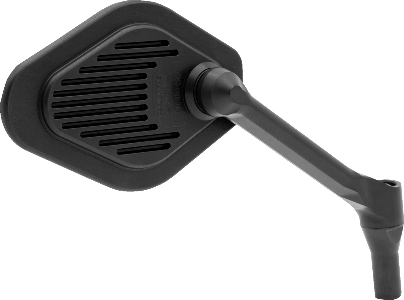 DRAG SPECIALTIES M03-10R Adjustable Diamond Black Short Stem Right Mirror