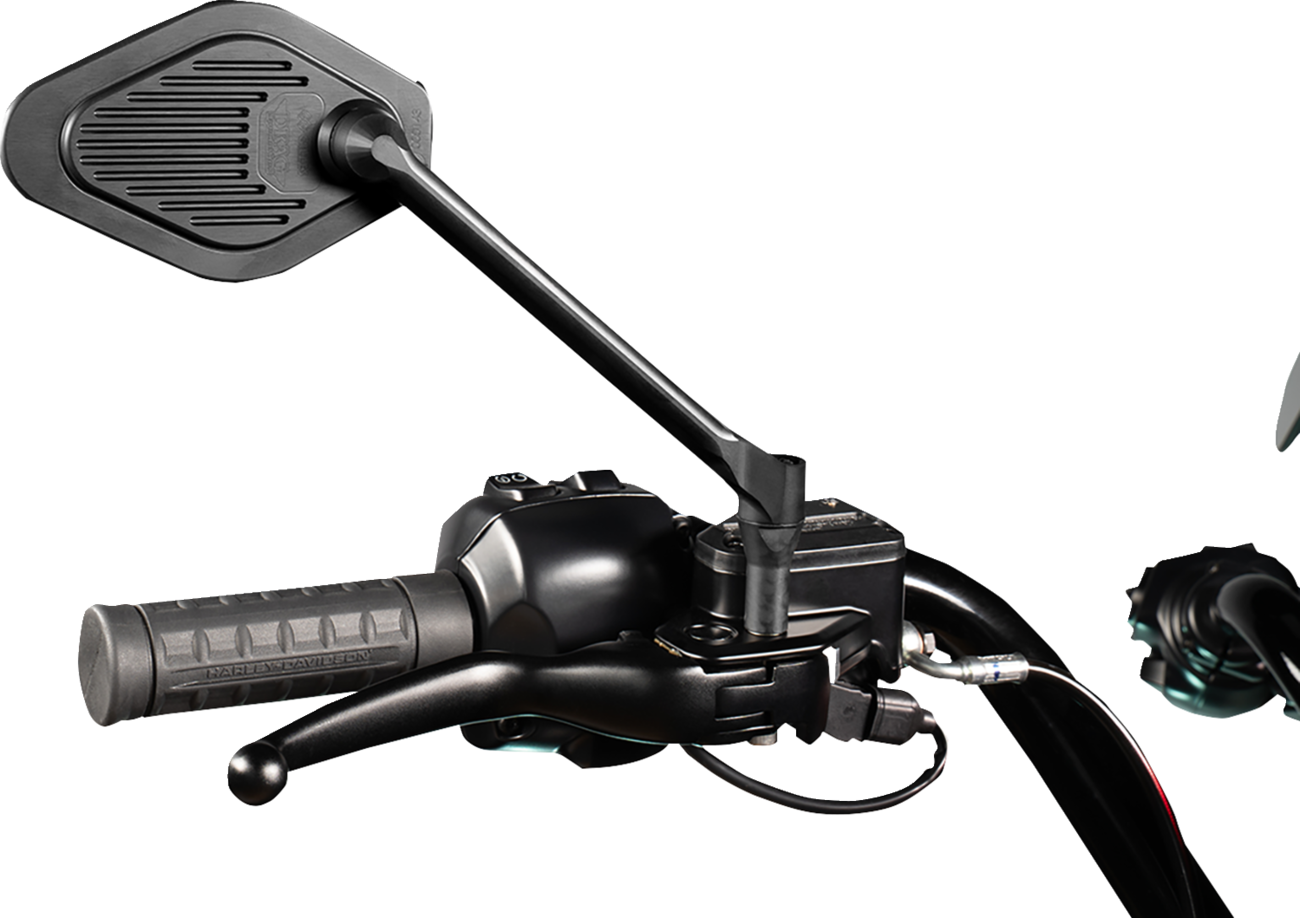 Drag Specialties M03-11-R Adjustable Diamond Black Long Stem Mirror for Motorcycles