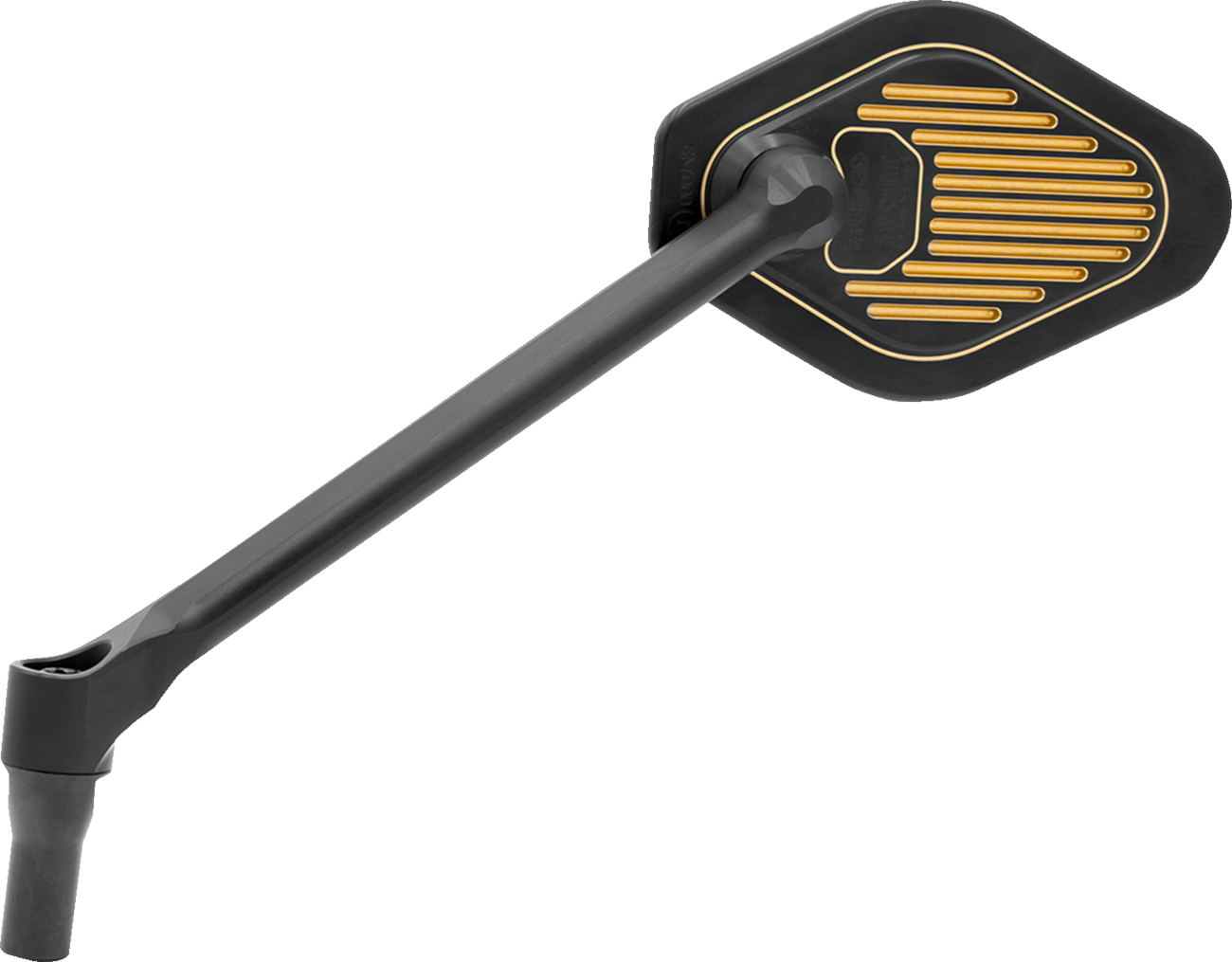 DRAG SPECIALTIES M03-12L Adjustable Diamond Mirror with Long Stem - Black/Gold Finish