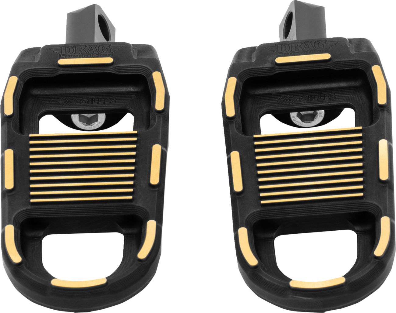 DRAG SPECIALTIES Adjustable Foot Pegs - Black/Gold RGK2-B003 for Motorcycles