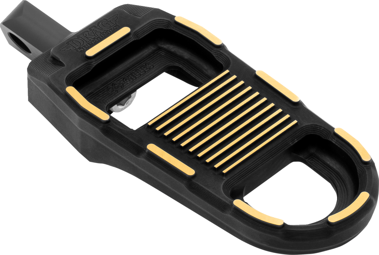 DRAG SPECIALTIES Adjustable Foot Pegs - Black/Gold RGK2-B003 for Motorcycles