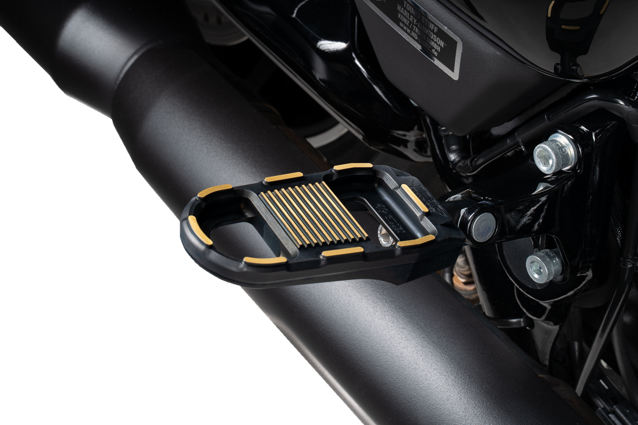 DRAG SPECIALTIES Adjustable Foot Pegs - Black/Gold RGK2-B003 for Motorcycles