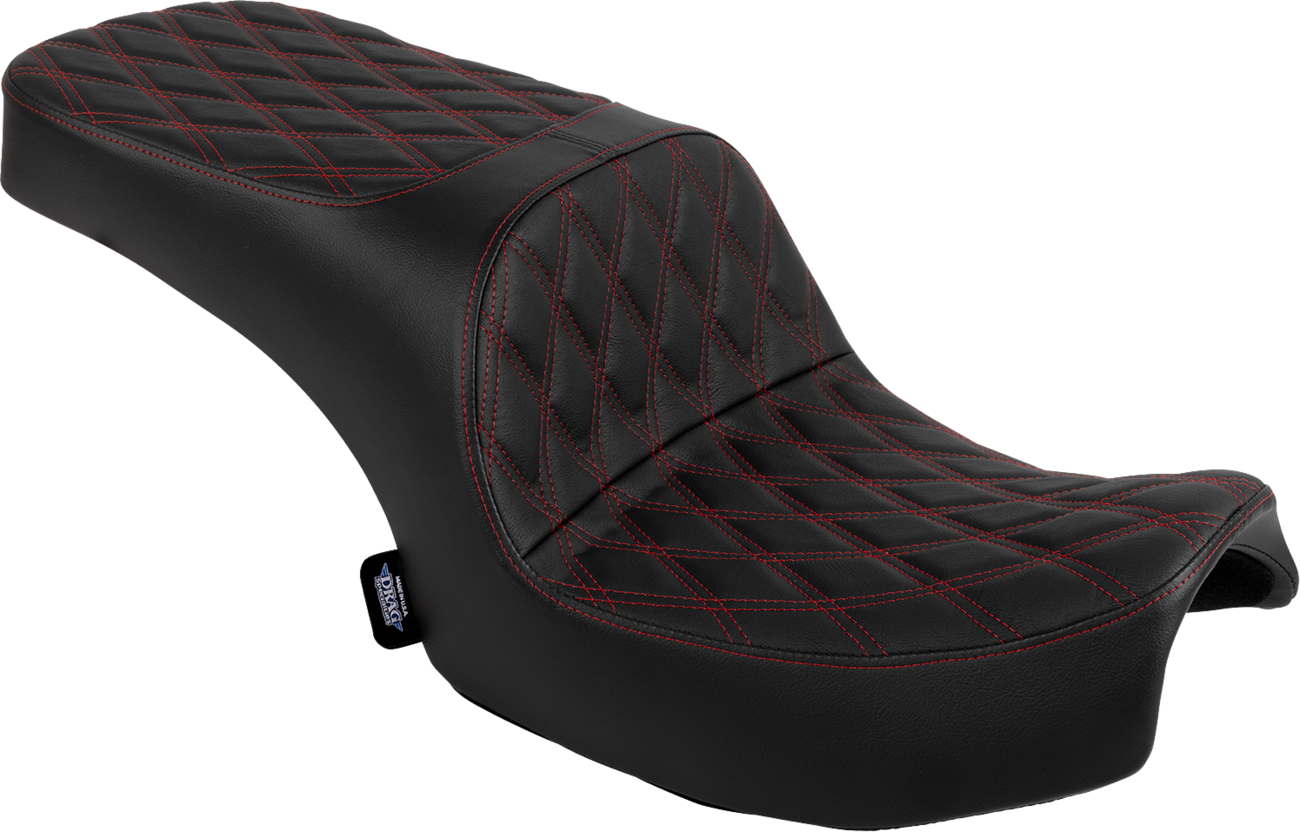 DRAG SPECIALTIES SEATS, Drag Specialties Seats Freedom Seat for Challenger 2020-2025 & Chieftain 2025 with Double Diamond Red Stitch by DRAG SPECIALTIES SEATS Part 4722D