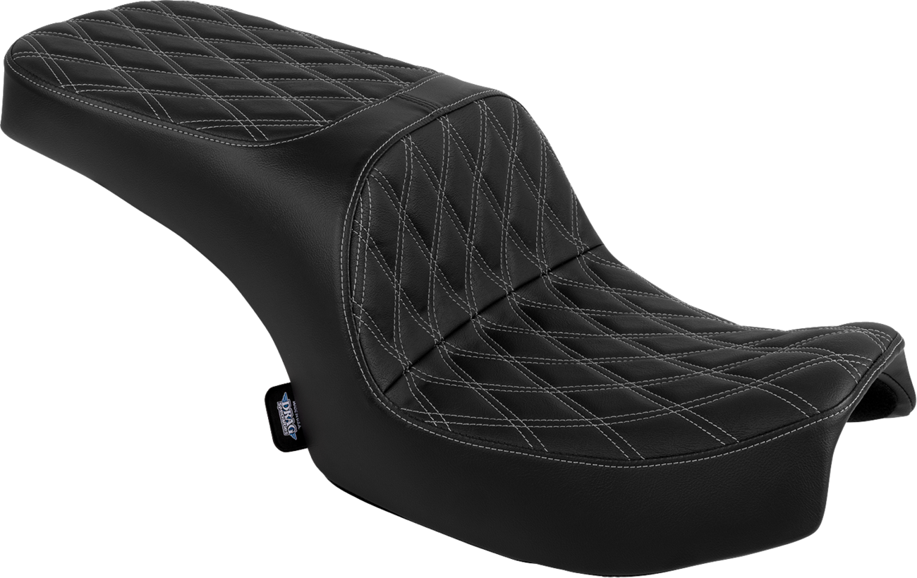 DRAG SPECIALTIES SEATS, Drag Specialties Seats Freedom Seat for Challenger '20-'25 and Chieftain '25, Vinyl with Double Diamond Silver Stitch - Part #4722C