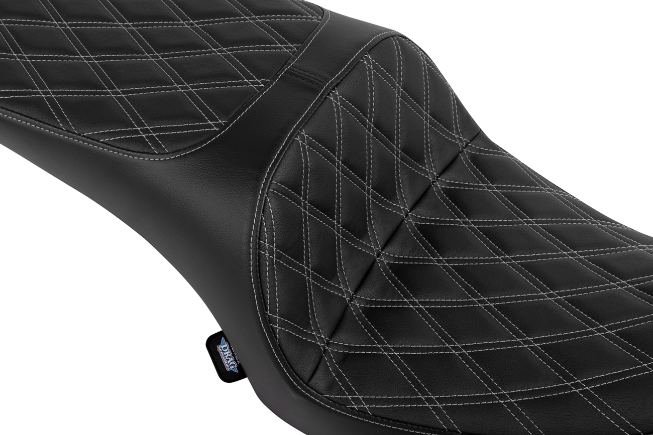 DRAG SPECIALTIES SEATS, Drag Specialties Seats Freedom Seat for Challenger '20-'25 and Chieftain '25, Vinyl with Double Diamond Silver Stitch - Part #4722C